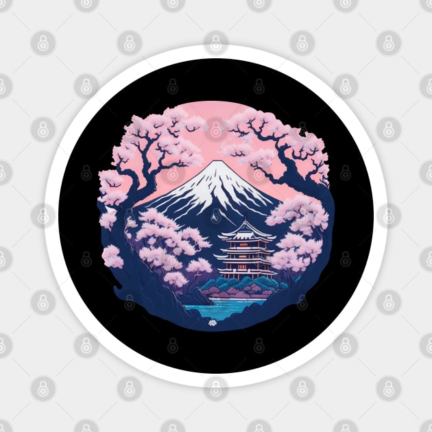 Peaceful Mt. Fuji Magnet by Lady Lilac